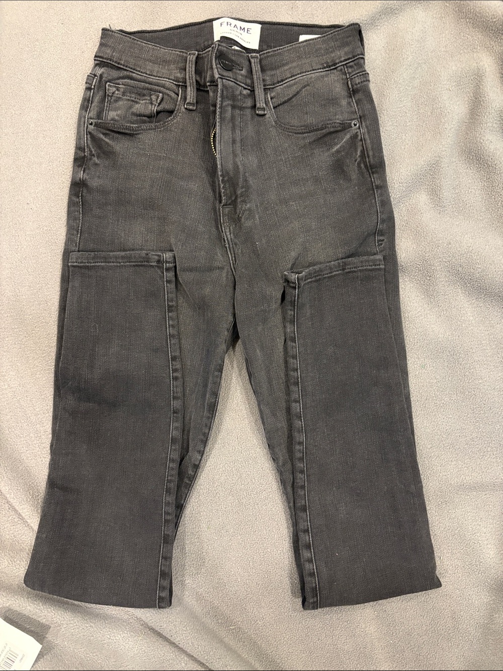 Frame Denim Women’s Charcoal Slim Straight Cargo Jeans